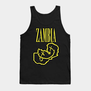 Copy of Vibrant Zambia Africa x Eyes Happy Face: Unleash Your 90s Grunge Spirit! Smiling Squiggly Mouth Dazed Smiley Face Tank Top